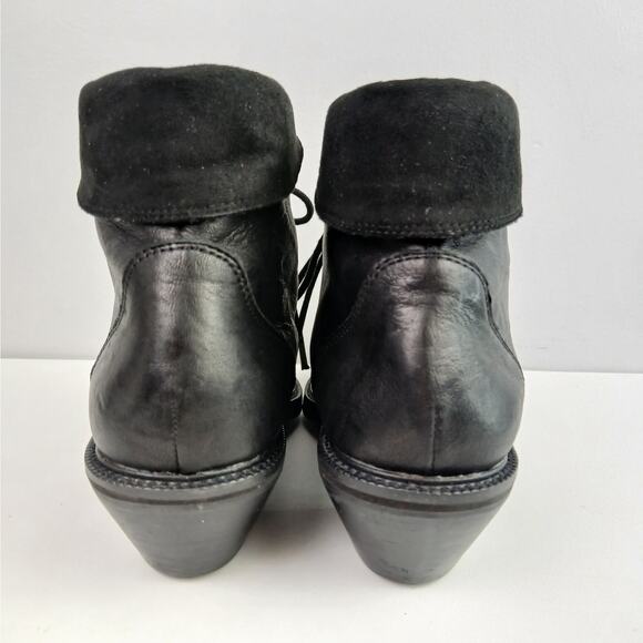 Kelsi Dagger SZ 8 Geuine Leather Black Lace-Up-Ankle Booties - Picture 7 of 9